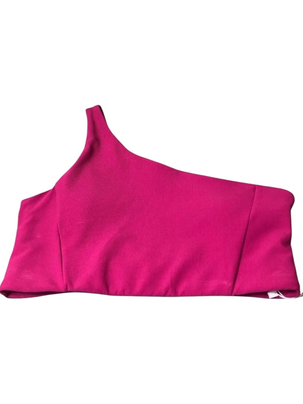 Wilo One Shoulder Hot Pink Padded Sport Bra